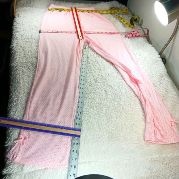 NWOT Lati Fashion Pink Polka Dot Pajama Set Lace Dainty Floral Hem Womans M - Picture 14 of 16